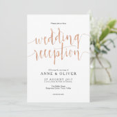 Invitation Réception de mariage rose Gold (Debout devant)