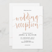 Invitation Réception de mariage rose Gold (Devant / Derrière)