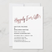 Invitation Réception de mariage Rose Gold Happily Ever After (Devant)