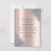 Invitation  Réception de mariage Rose Gold ombre pailleté arg (Devant)