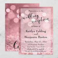 Réception de mariage rose gold pailleté flou