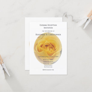 Invitation Réception de mariage rose jaune