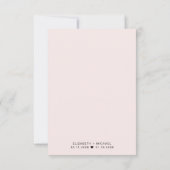 Invitation Réception De Mariage Rose Moderne Minimale (Dos)