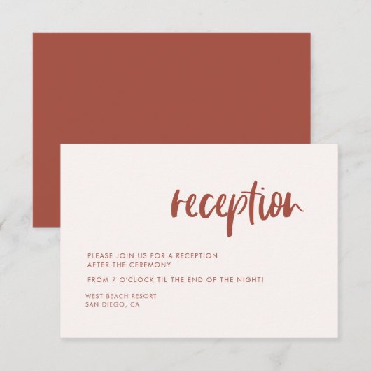 Invitation Réception de mariage rose neige élégante moderne (Devant / Derrière)