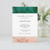 Invitation Réception de mariage Rose Pâle Vert Aquarelle (Debout devant)