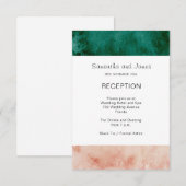 Invitation Réception de mariage Rose Pâle Vert Aquarelle (Devant / Derrière)