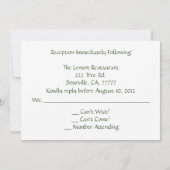 Invitation Réception de mariage rose Roses RSVP (Dos)