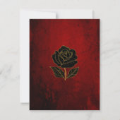 Invitation Réception de mariage Roses noires gothiques Sang R (Dos)