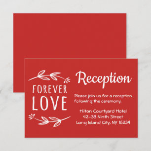 Invitation Réception de mariage rouge et blanc Feuilles de la