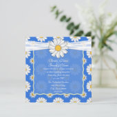 Invitation Réception de mariage Royal Blue and White Floral (Debout devant)