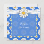 Invitation Réception de mariage Royal Blue and White Floral (Dos)