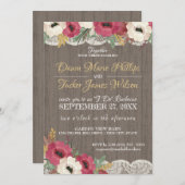 Invitation Réception de mariage rustique au BBQ avec dentelle (Devant / Derrière)