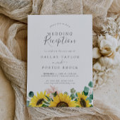 Invitation Réception de mariage rustique au tournesol eucalyp