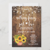 Invitation Réception de mariage rustique aux tournesols (Devant)