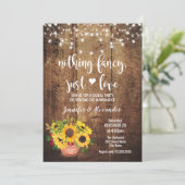 Invitation Réception de mariage rustique aux tournesols (Debout devant)