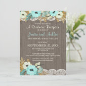 Invitation Réception de mariage rustique BBQ Floral et dentel (Debout devant)