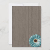 Invitation Réception de mariage rustique BBQ sarcelle Fleur e (Dos)