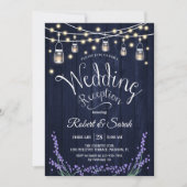 Invitation Réception de mariage rustique - Bleu Bois Lavande (Devant)