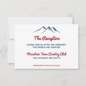 Invitation Réception de mariage rustique bleu montagne cerf (Devant)