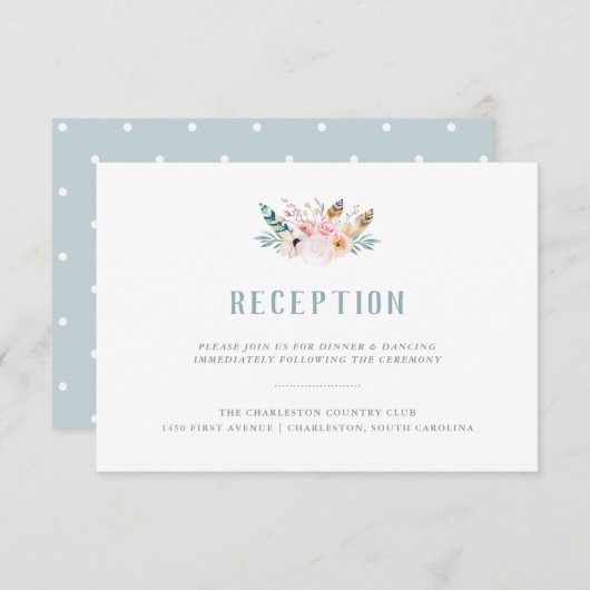 Invitation Réception de mariage rustique Boho (Devant / Derrière)