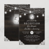 Invitation Réception de mariage Rustique Bois & Dentelle à Oa (Devant / Derrière)