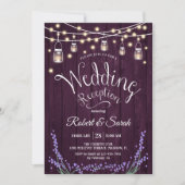 Invitation Réception de mariage rustique - Bois violet Lavand (Devant)