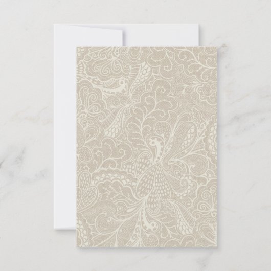 Invitation Réception de mariage rustique Burlap and Lace (Dos)