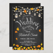 Invitation Réception de mariage rustique d'automne sur tablea (Devant / Derrière)