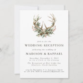 Invitation Réception de mariage rustique d'hiver avec bois de (Devant)