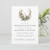 Invitation Réception de mariage rustique d'hiver avec bois de (Debout devant)