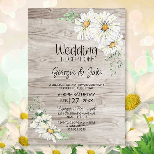 Invitation Réception de mariage Rustique en Bois de Grange av
