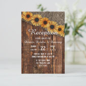 Invitation Réception de mariage rustique en bois et toile de (Debout devant)
