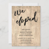 Invitation Réception de mariage rustique en bois pour notre m (Devant)