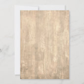 Invitation Réception de mariage rustique en bois pour notre m (Dos)