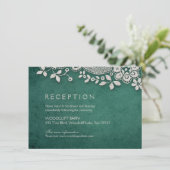 Invitation Réception de mariage rustique en dentelle vintage (Debout devant)