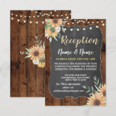 Invitation Réception de mariage rustique floral avec bois de  (Devant / Derrière)