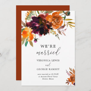 Invitation Réception De Mariage Rustique Florale Automne Mode