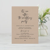 Invitation Réception de mariage rustique moderne Kraft marron (Debout devant)
