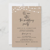 Invitation Réception de mariage rustique moderne Kraft marron (Devant)