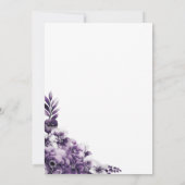 Invitation Réception De Mariage Rustique Violet Floral (Dos)