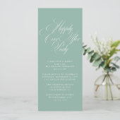 Invitation Réception de mariage Sage Green Happily Ever After (Debout devant)