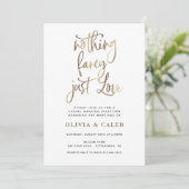 Invitation Réception de mariage sans chichis juste amour (Debout devant)