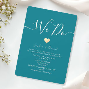 Invitation Réception de mariage sarcelle