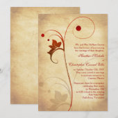 Invitation Réception de Mariage seulement Baies de Vigne Rust (Devant / Derrière)