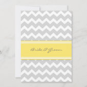 Invitation Réception de mariage seulement Chevron jaune gris (Devant)