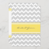 Invitation Réception de mariage seulement Chevron jaune gris (Devant / Derrière)
