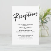 Invitation Réception de mariage simple avec écriture manuscri (Debout devant)