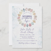 Invitation Réception de mariage simple Beach Seashell Wreath (Devant)
