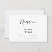 Invitation Réception de mariage simple élégant noir et blanc (Devant)