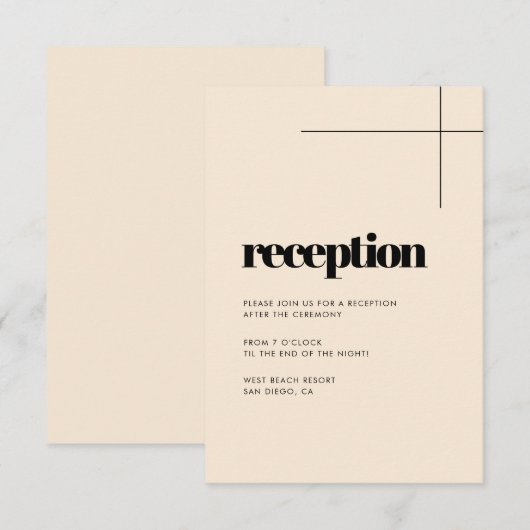 Invitation Réception de mariage simple élégante et chic (Devant / Derrière)